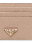 Кардхолдер с металлическим логотипом Prada, нейтральный - фото 3