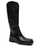 Сапоги женские Patrizia Pepe кожаные с квадратным мысом, черный - фото