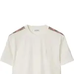 Футболка Cotton с клетчатым кантом Burberry, белый - фото 11