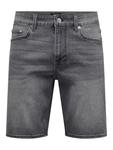 Джинсовые шорты обычного кроя Weft 22034527 Only & Sons, серый - фото