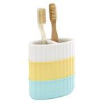 Держатель для зубных щеток IZOD Clubhouse Stripe, цвет Aqua - фото 3