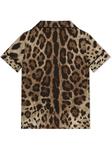 Dolce & Gabbana шелковая рубашка с леопардовым принтом, коричневый - фото 2