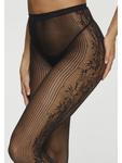 PETITE FLEUR GOLD Черные сетчатые колготки - фото 4