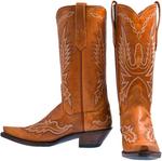 Вышитые сапоги в стиле вестерн, кожаные, средней высоты, с острым носком, классические ковбойские сапоги для верховой езды Windbxyb, Cognac - фото 5