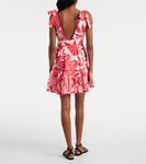 Мини-платье из хлопка Cara Poupette St Barth, White Red Macro Stelis - фото 3