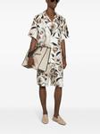 Dolce & Gabbana шелковые шорты с цветочным принтом, белый - фото 3