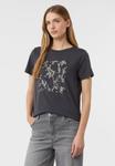 Футболка comma Print T-shirt, Dunkelgrau/Grey - фото