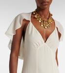 Платье миди из шелкового шифона Chloé, Pristine White - фото 4