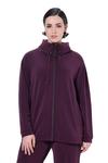 Худи с капюшоном на молнии Ulla Popken, Dark purple - фото 2