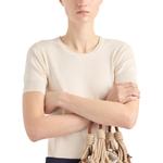 Топ Triangle logo Short sleeve Sweater PRADA, Ecru - фото 2