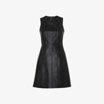 Кожаное мини-платье прямого кроя без рукавов Whistles, черный - фото