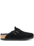 Birkenstock слиперы с подкладкой из овчины, черный - фото