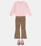 Расклешенные брюки из джерси с леопардовым принтом Monnalisa, мультиколор - фото 2