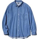 UNIQLO Рубашка унисекс синяя - фото