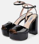 Лакированные сандалии на платформе Prada, черный - фото 5