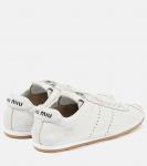 Кожаные кроссовки Miu Miu, белый - фото 3