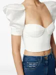 Топ-бюстье с рукавами-баллонами Elisabetta Franchi, белый - фото 3