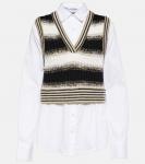 Рубашка spear из смеси хлопка и шерсти Veronica Beard, белый - фото