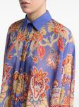 Рубашка ETRO пончо с цветочным принтом, синий - фото 5