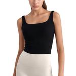 Женский топ с квадратным вырезом и широкими бретелями Anna-Kaci, Black - фото