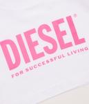 Топ детский Diesel укороченный с принтом, белый - фото 3