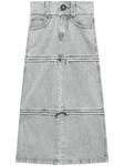 Vaquera джинсовая юбка миди, серый - фото