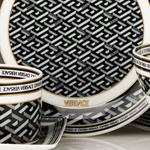 Фирменная тарелка для хлеба и масла Versace La Greca, черный - фото 3