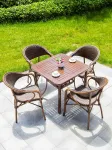 Комплект садовой мебели Green Water: 4 стула, стол квадратный с отделкой под дерево, 80 см (№2) - фото 2