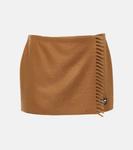 Кашемировая мини-юбка Prada, Cognac - фото