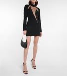 Мини-платье с вырезом-сеткой David Koma, черный - фото 2