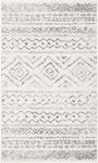 Ковер SAFAVIEH, 61 x 122 см, Tulum Collection, Ivory & Grey, марокканский бохо дистресс-дизайн, не линяет и прост в уходе, идеален для помещений с высокой проходимостью: прихожая, гостиная, спальня (TUL267A) - фото