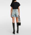 Потертые джинсовые шорты Balmain, синий - фото 3