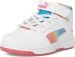 Кроссовки PUMA Kids Rebound Layup Mid Hook And Loop, Puma White/Magic Rose - фото 7