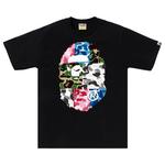 Футболка BAPE ABC Camo Crazy Big Ape Head 'Black', черный - фото