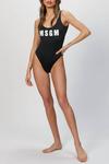 Купальник с логотипом в черном цвете Msgm - фото