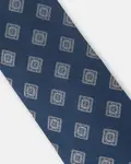 Галстук с узором в виде синих плиток Silbon - фото 4