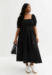 Повседневное платье CURVES PUFF SLEEVE MIDI New Look Curves, черный - фото