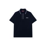 Поло с вышитым логотипом GUCCI, синий - фото