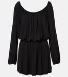 Мини-платье из драпированного джерси Saint Laurent, Noir - фото