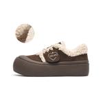 Женские скейтерские кроссовки EBLAN коричневые (с флисовой подкладкой) - фото
