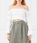 Блуза женская Na-Kd короткая с объемными рукавами, белый - фото 3