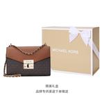 MICHAEL KORS Кожаная плечевая сумка Medium Women's Dark Brown Monogram - фото 6