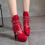 Ботильоны платформы Scaoruki, 110 Red - фото 4