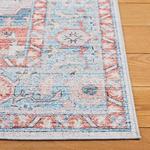 Ковер SAFAVIEH, 77 x 122 см,  Tucson Collection, моющийся, Turquoise & Rust, противоскользящий, идеален для помещений с высокой проходимостью: прихожая, коридор, холл, кухня, спальня (TSN913K-24) - фото 2