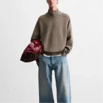 Трикотажная футболка мужская ZARA, Тёмный тауп - фото 10