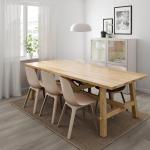 Стол и 6 стульев MÖCKELBY/ODGER IKEA, 235x100 см, цвет oak/white/beige - фото 2