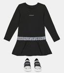 Платье 4G из смесового хлопка Givenchy Kids, черный - фото 2