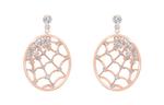 Серьги Precisely Women's Rose Gold Swarovski, розовое золото - фото