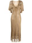Dodo Bar Or платье миди с бахромой, золотой - фото