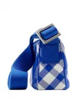 Сумка-мессенджер Shield в клетку BURBERRY, синий - фото 2